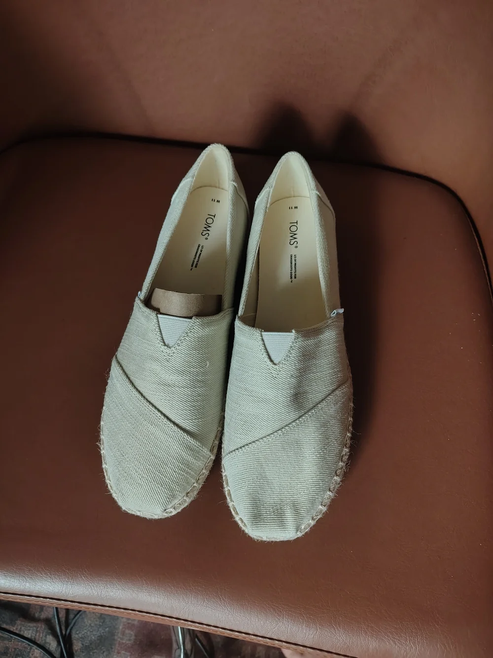 TOMS Slip-On Espadrilles in Light Beige
